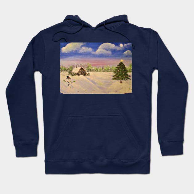 Christmas scene Hoodie by Allison Prior Art